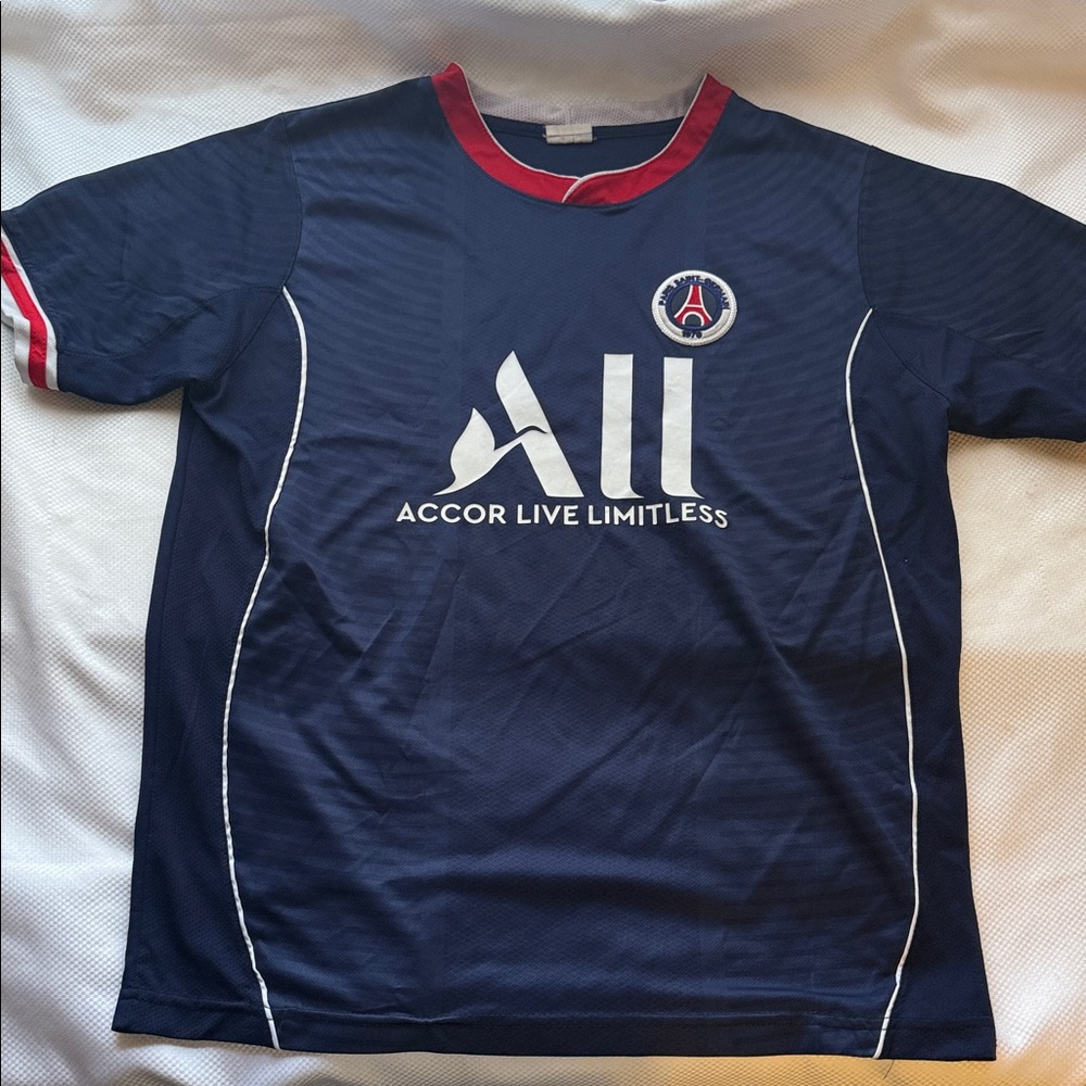 Navy Blue Paris, France-  Saint Germain Soccer Jersey - Large